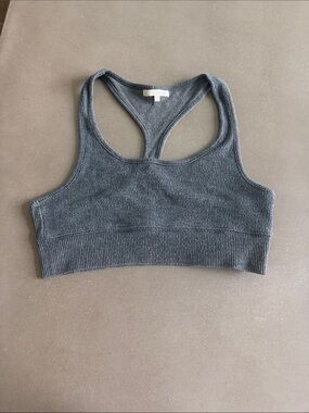 Z Supply Dark Gray Knit Racerback Sleep Sports Bra